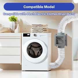 Dryer Duct Lint Trap,Inline Dryer Lint Trap Box,lint trap for Dryer Vent for Electric Clothes Dryers with 4inch 8FT Dryer Vent Hose, 2 Clamps, 2 Metal Filter Screens