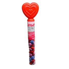 M & M Valentines Day Heart Candy Tube-Chocolate Lentils Flavored Candy.1.7oz See Below