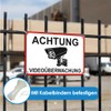 DinAliX Warning Video Surveillance Sign, 30 x 20 cm, Robust