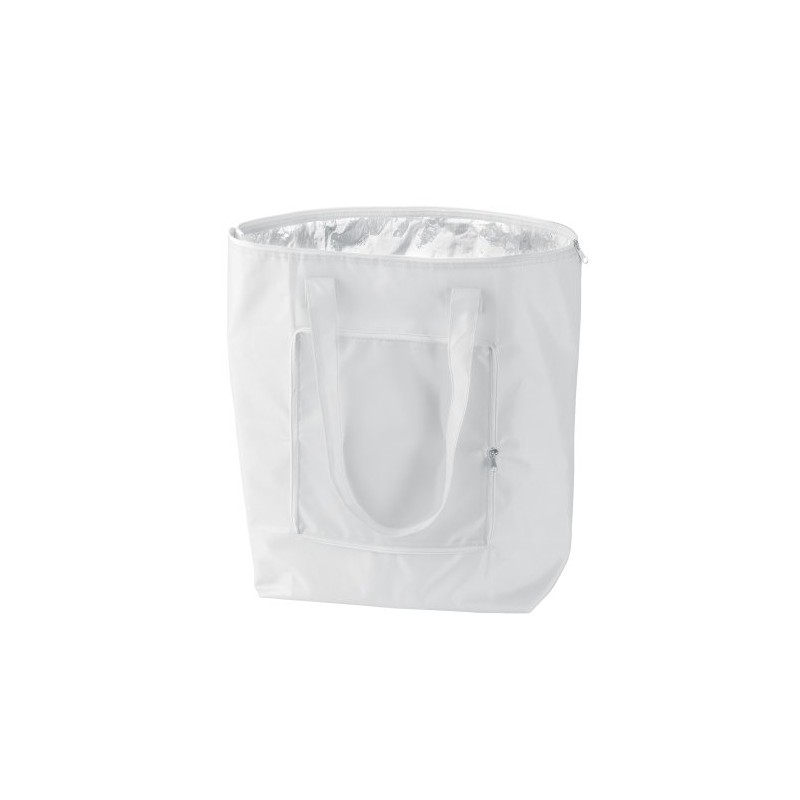 eBuyGB Folding Cooler Bag, Polyester, White, 22.61 x 11.81 x