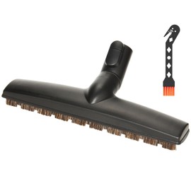 Portek Hardwood Brush Intended for Miele Canister Vacuum Cleaners, Floorhead Vacuum Attachment, Soft Horsehair Bristles, 360° Swivel Head, 12" Wide 2.5" Low Height (Hard Floor Head for Miele)