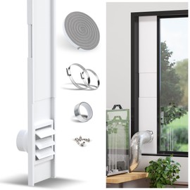 Flehomo Window Vent Kit for 3" and 4" Diameter Hose, Include Vent Cover with Self-Closing Flaps, Adjustable Window Vent Kit for Exhaust Hose of 3D Printer, Laser Engraver and Dryer