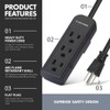 Power Strip with Flat Plug - 3 Ground Outlets 7
