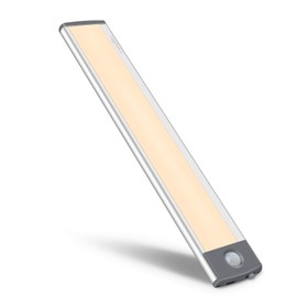 30-LED Motion Sensor Cabinet & Cupboard Light - Under Counter & Closet Lighting - Wireless, USB Rechargeable & Battery Powered - Uniform Warm Light for Wardrobe