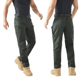 HYCOPROT Men's Cargo Hiking Pants Tactical Pant Work Utility Trousers for Men Durable Lightweight Military with 10 Pockets Grey