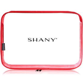 SHANY Clear PVC Cosmetics Large Organizer Pouch - Transparent Makeup Toiletry Bag - Make Up Storage Bag for Travel - RED