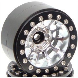 TxXrcss 152g Super Heavy Duty RC 1.9 Beadlock Wheels Offsets -6mm Rims Hex 12mm Wheel for TRX4 TRX6 SCX10 Gen8 1/10 RC Crawler Remote Control Car Upgrades Accessories (Silver & Black)