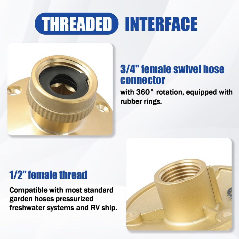 513110-1 Boat Fresh Water Inlet, for Sea-Dog Boat Washdown Kit
