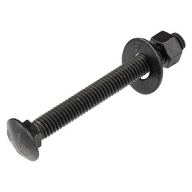 3/8" x 6-1/2" (25 Pack) Black Carriage Bolt Kit, Grade 307A, Ceramic Coated for Exterior Use, 2X Rust Resistance of Galvanized by Makers Bolt