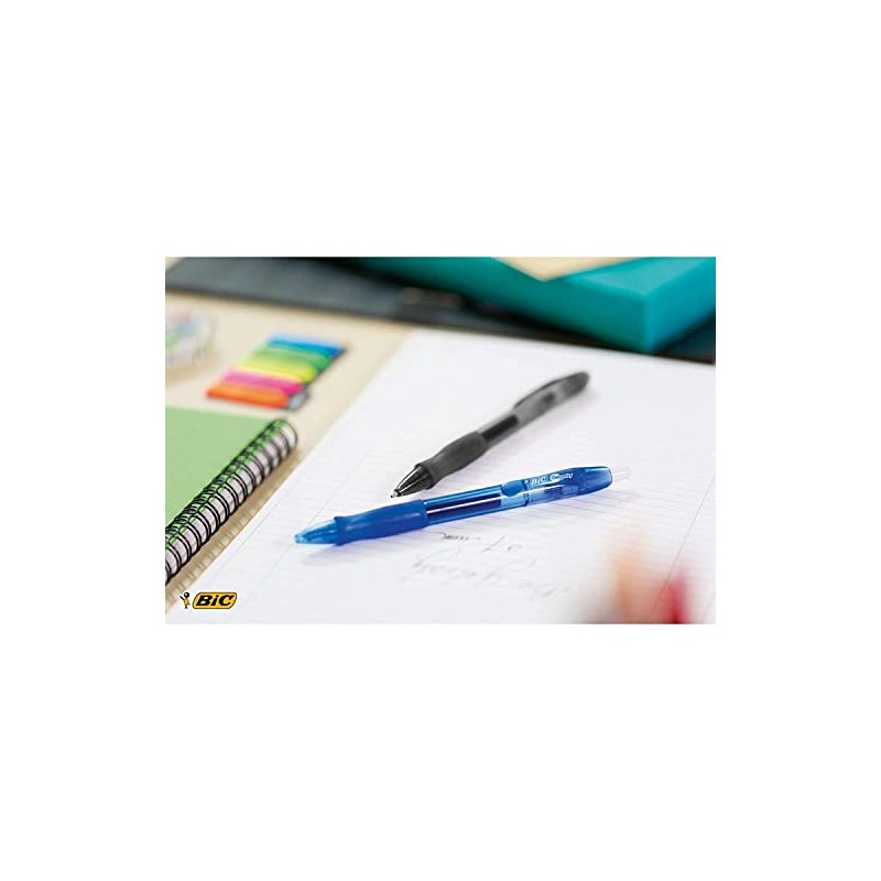 BIC Gelocity Retractable Gel Pen Medium Tip 0.7mm Black (Pack