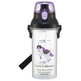 Skater PSB5TRC-A Kids Clear Plastic Water Bottle 480ml Love Unicorn Graduated Hydration Management