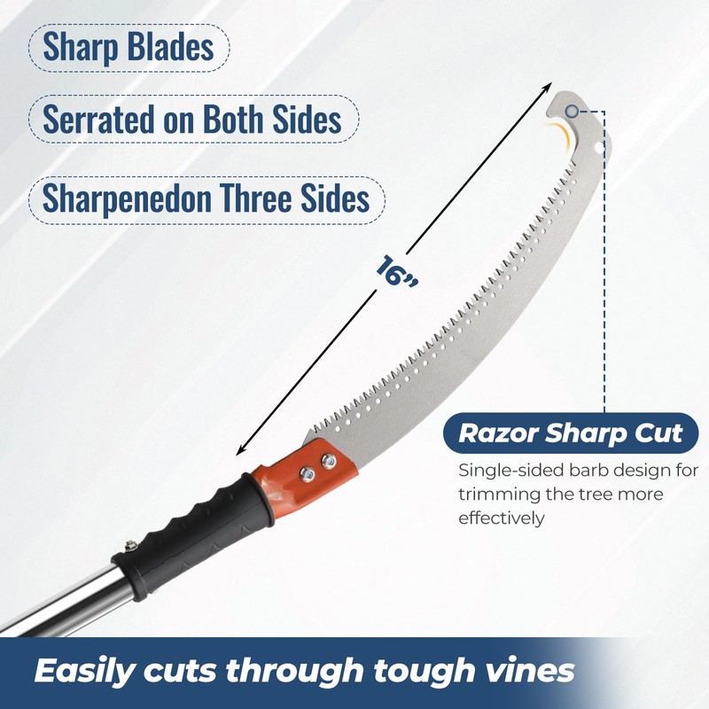 13FT Pole Saws for Tree Trimming with Sharp Pruning Blade
