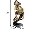 Thinker Statue, Silence is Gold Abstract Art Sculpture, Ponder Statue,