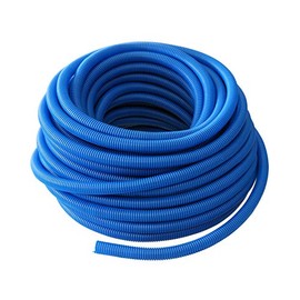 Absolute USA SLT34BL 3/4-Inch x 100-Feet Blue Split Loom Split Wire Loom Polyethylene Conduit Corrugated Plastic Tubing Sleeve for Various Automotive, Home, Marine, Industrial Wiring Applications, Etc