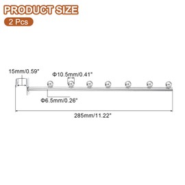 QUARKZMAN 2 Pieces 11.22 Inch 7 Ball Waterfall Clothes Hangers Wall Hooks Metal Coat Hooks Clothes Rack Wall Hook Organiser for Home, Supermarket, Clothing Stores (Silver)