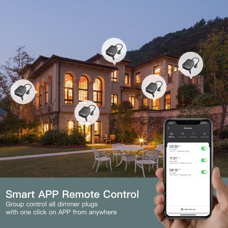 TREATLIFE 2 in 1 Outdoor Smart Dimmer Plug, 2 Individual