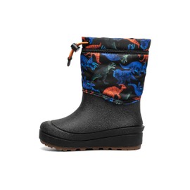 BOGS Snow Shell Boots-Real Dino (Toddler/Little Big Kid), Black Multi, 4 US Unisex