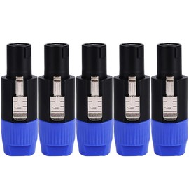 tunghey 5Pack 4-Pole 4Pin NL4FC Connector Ohm Plug Speaker Audio Cable Plug Adapter Compatible with Neut-rik Speakon NL4FC, NL4FX, NL2FC