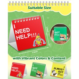 JoeyfulMind 24Pcs Cat I Need Help Mini Flip Charts Signs Math Classroom Must Haves Behavior Chart for Classroom Supplies for Kids Teacher Supplies for Classroom Management Tools