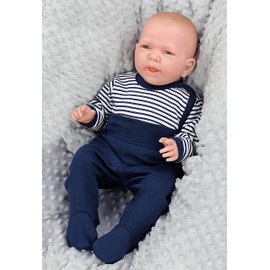 TupTam baby long sleeve wrap body girls body boys in a set of 5, Stripes Dark Blue Stars Gray Green, 68