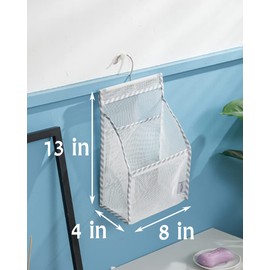 Jelier Hanging Mesh Shower Caddy,Bath Storage Basket Organizer for Camping,Cruising,Gym,College,RV (White Multi)