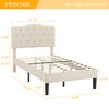 VECELO Twin Size Platform Bed Frame with Fabric Upholstered Headboard