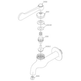 TOTO T23BQ13C Horizontal Faucet (Lever Type, Body Length)