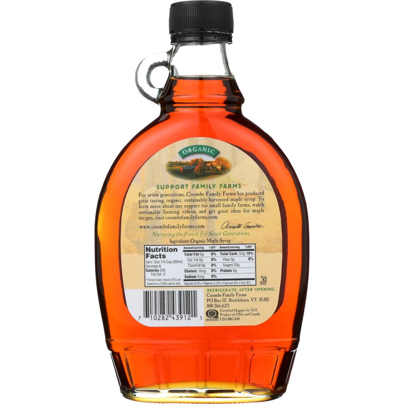 Coomb's Maple Syrup, Og, Gr B, Glass, 12-Ounce