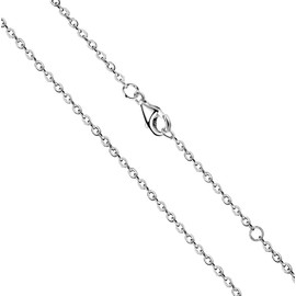 Ostan Women's silver chain without pendant, pea chain, anchor chain width 1.4 mm, necklace 925 silver chain 40-100 cm + 5 cm extension chain, No gemstone
