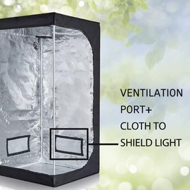 2in1 Grow Tent for Indoor Growing System (60cm x60cm x90cm) 600D Grow Tent - High Reflective Mylar - Heavy Duty Frame - All-in-1 Waterproof Floor Tray - Ideal for Hydroponics Indoor Plant Growing