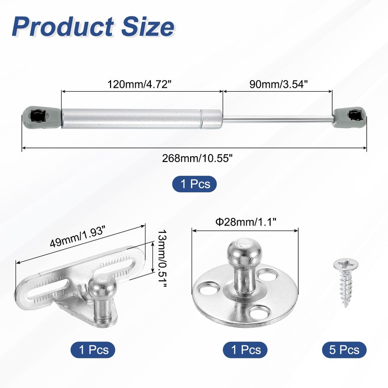 sourcing map 1Pcs Lid Support Hinge, 60N Gas Struts Soft