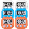 Kitchen Timer,6 Piece Multi-Function Electronic Timer,Magnetic Digital Timers Big LCD