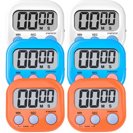 Kitchen Timer,6 Piece Multi-Function Electronic Timer,Magnetic Digital Timers Big LCD Display The Loud/Silent Switch Countdown Timer 1
