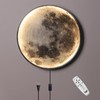 Aeyee Modern Moon Wall Sconce Lighting, Dimmable Nightlight with Remote