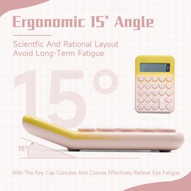 Exlliy Exlliy Pocket Calculator, Kids 8 Digit Small Desktop, LCD Display, Cute & Aesthetic Calculator (Gradient Pink, S 1 Pcs)