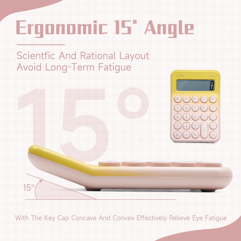 Exlliy Exlliy Pocket Calculator, Kids 8 Digit Small Desktop, LCD