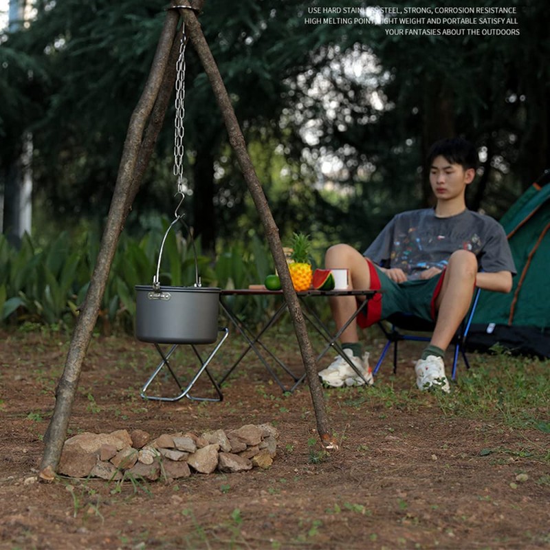 Portable Campfire Stand, Outdoor Cookware Stand, Campfire Cooking Accessories Set,
