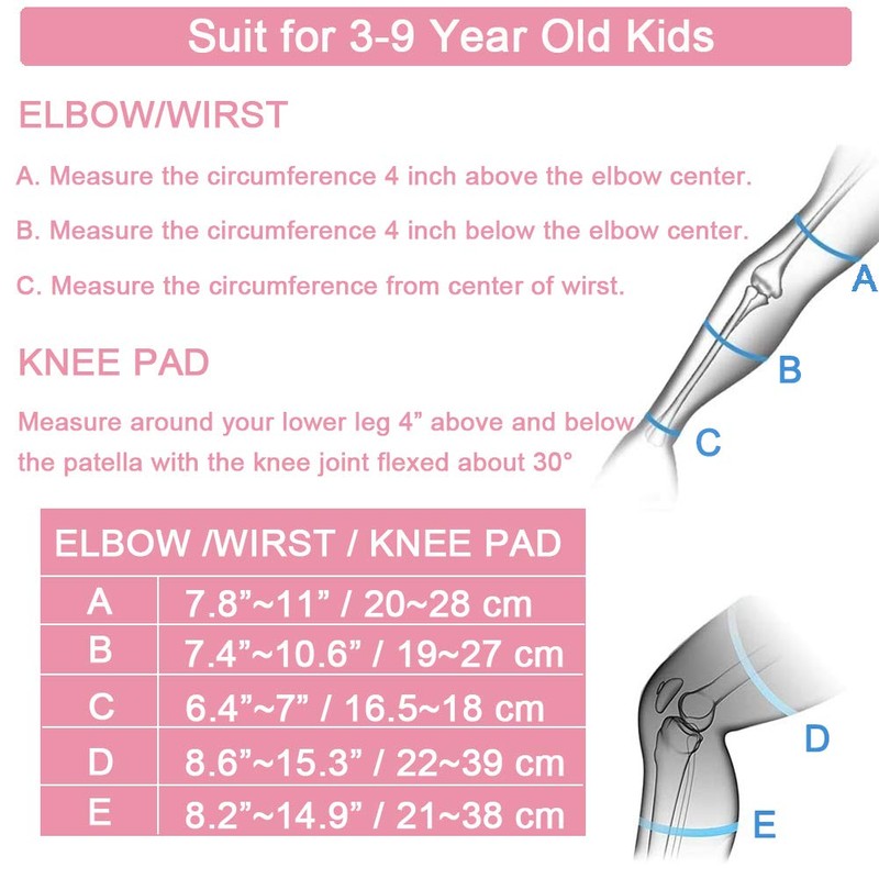 Wiletasz Knee Pads, Elbow Pads & Arm Protectors for Children,