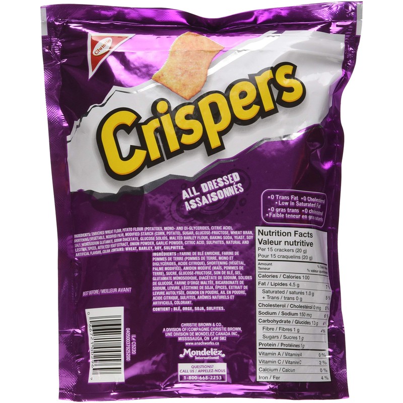 Christie Crispers All Dressed, 175g/6.17 Ounces, 12 Count, {Imported from