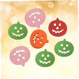 SEWACC DIY Wooden Buttons Set 100 Pcs Pumpkin Shape Colorful Patterns Fine Edges Great for Sewing Crafts