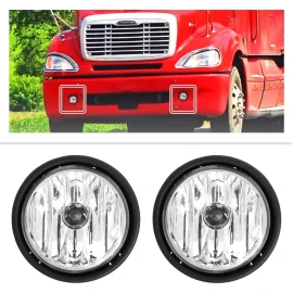 Replacement Fog Lights Bulbs for Freightliner Columbia 2000-2015 Fit Passenger Driver Side Front Fog Light Truck Light SystemMain Material: ABS, Main Color: Black