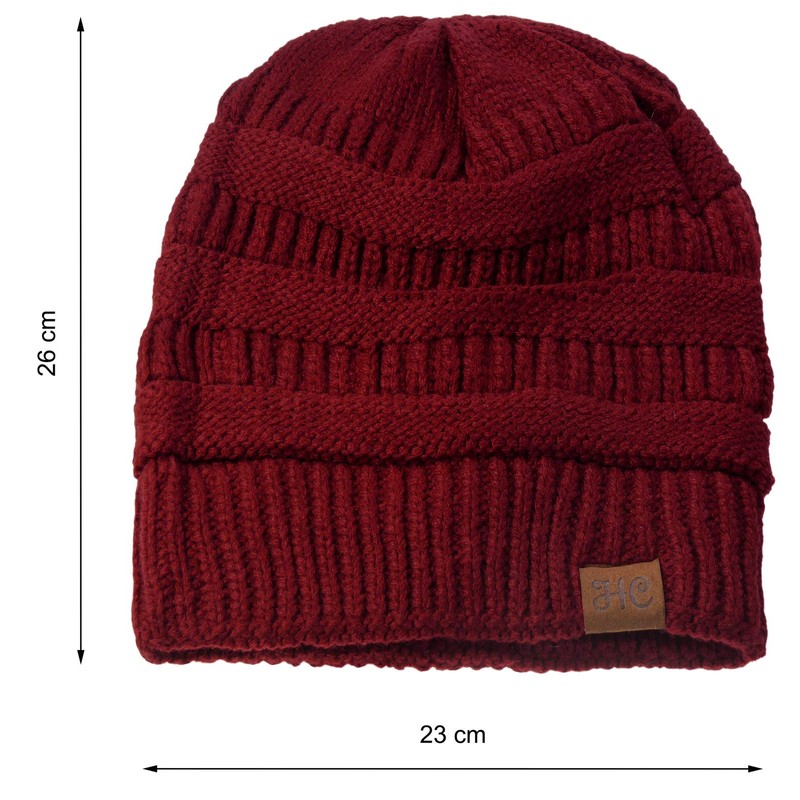 Harrys-Collection Women's Beanie Lined in 6 Colours, red