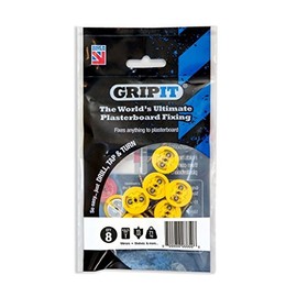 GripIt Drywall Anchor Fixing Holds Up to 157 Pounds/71 Kilograms of Weight. Perfect for Hanging Heavy Curtains Blinds On Plasterboard. Removable and Reusable Screws (8 Pack)