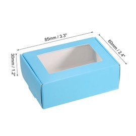 PATIKIL 3.3x2.4x1.2 Paper Soap Box with Window, 20 Pack Homemade Soap Boxes Rectangle Presents Packaging Boxes for Birthday Christmas DIY Craft, Blue