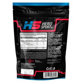 Hero Sport Glutamina Micronizada 450g. 5g Por Porción, 90 Porciones por Envase, Sin Sabor, Solubilidad Instantánea, Incluye Cuchara Medidora, Bottle Free.