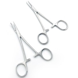 2 Pcs Self-Locking Piercing Pliers, Fishing Piercing Clamp, Stainless Steel Forceps Suitable for Pet Grooming, Ear Hair Removal, DIY Small Area Trimming, Pet Care Tool Set