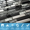 5-Sheet Glass Backsplash Tiles, 5 Square Feet Black Glass Mosaic