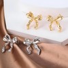 xlwen 2 pairs of bow earrings, gold silver bow stud