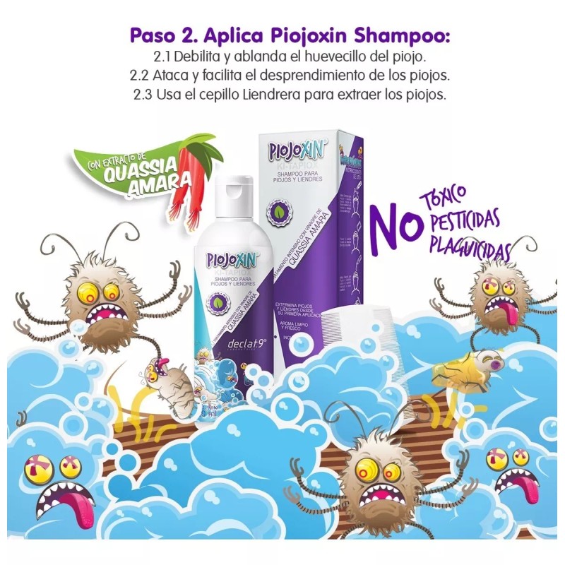 declat.9 2 Piojoxin Solución 2 Shampoo 2 Gel Piojos Y