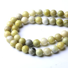 32PCS 12MM Natural Yellow Jasper Stone Beads Energy Healing Beads for DIY Jewelry Bracelet Necklace Making for Jewelry Making15Inch